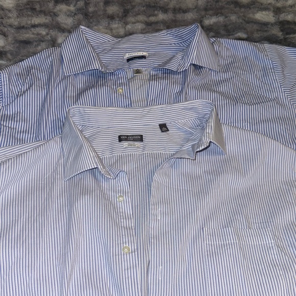 Van Heusen Other - 2 Van Heusen Flex Collar Tall 19 dress shirts blue & white